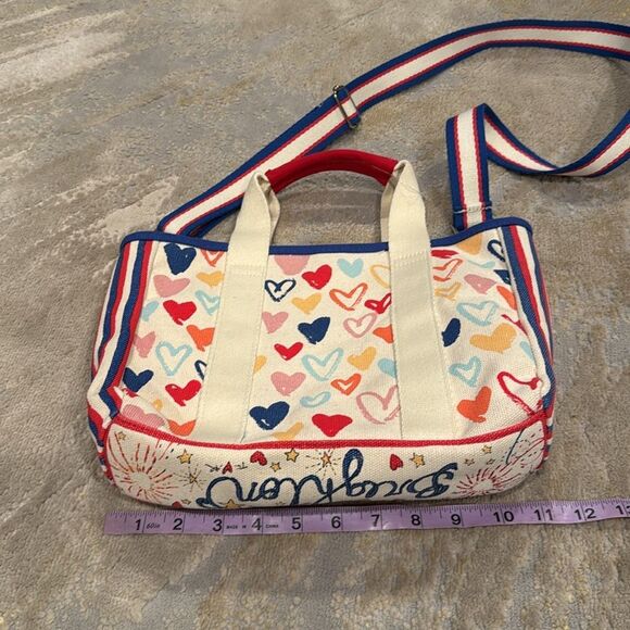 Rare BRIGHTON Red White and You Mini Canvas Tote - LIKE NEW! Perfect for V-Day - Picture 9 of 10